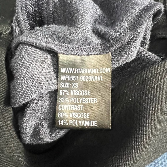 RTA Julie Draped Velvet Bodysuit in Navy - XS - Picture 11 of 11